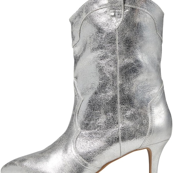 NWT Dolce Vita Andres Metallic Silver Cowboy Boots – Size 7.5 - Picture 2 of 4